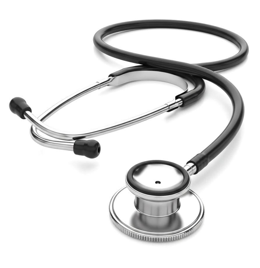 Professional stethoscope on a crisp background free image
