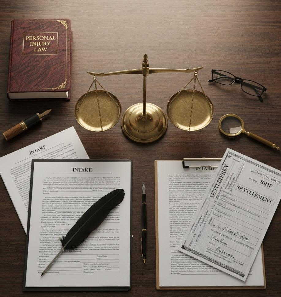 Materials of Personal Injury Lawyer with Law Balance