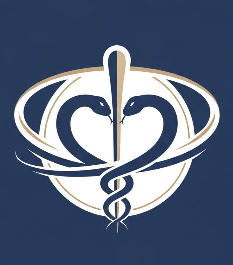 Timeless doctor logo with healing symbolism free image