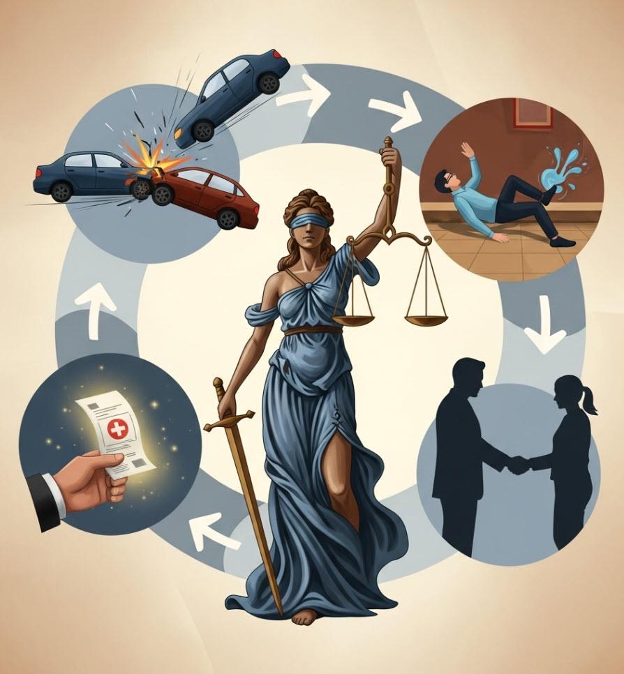 Classical Justice Art Person Injury Lawyer Legal Materials