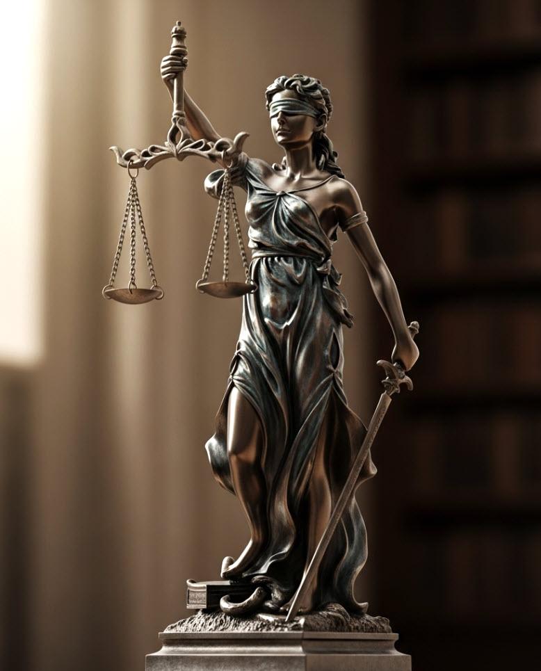 Professional legal stationery has a Lady Justice Symbol