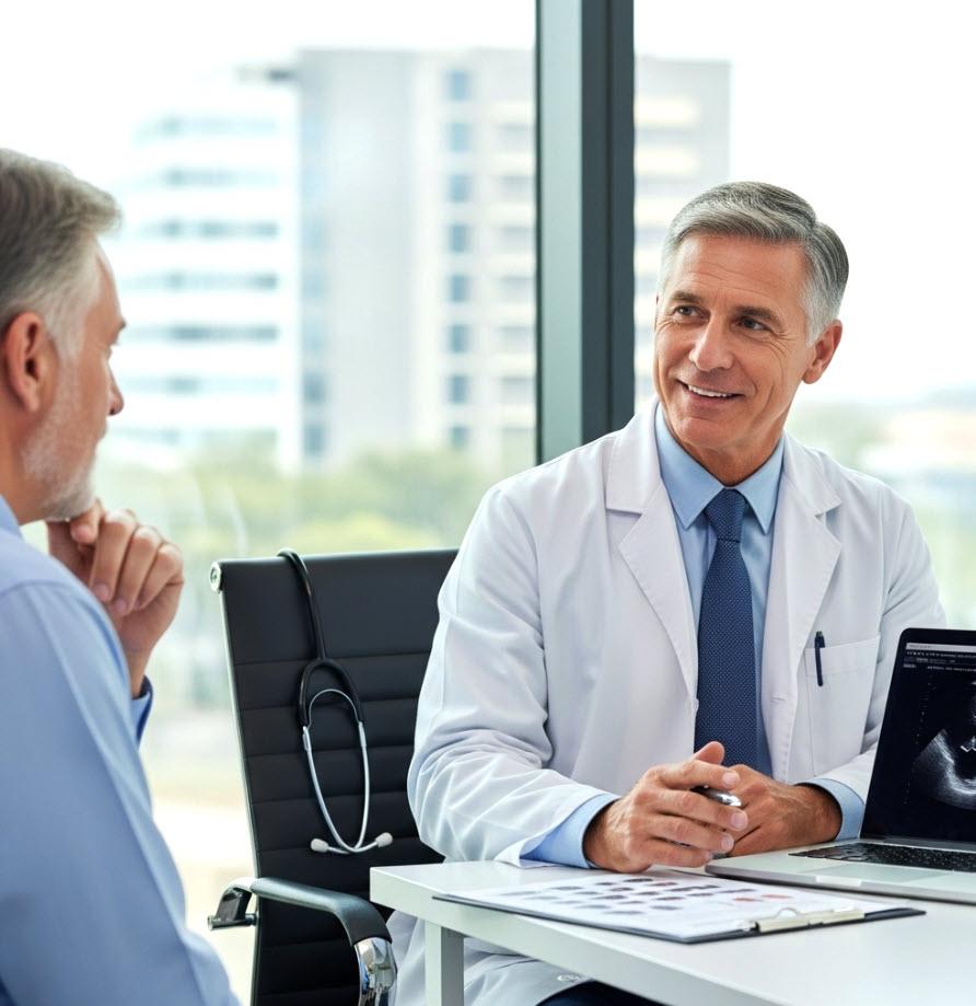 Experienced doctor with a heart patient free image