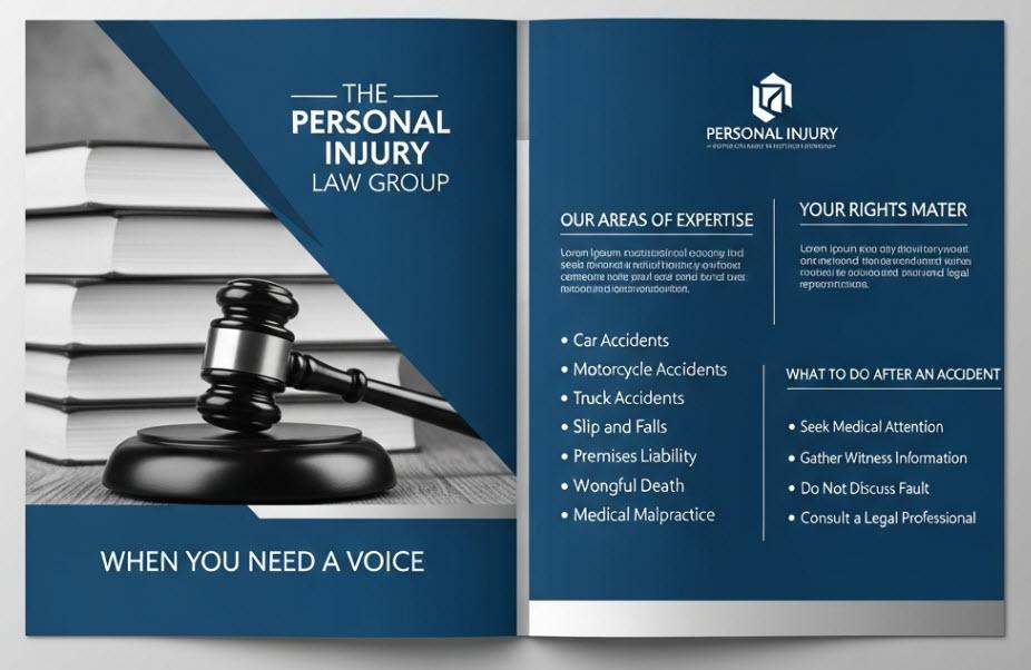 Pamphlet Layout Personality Injury Lawyer