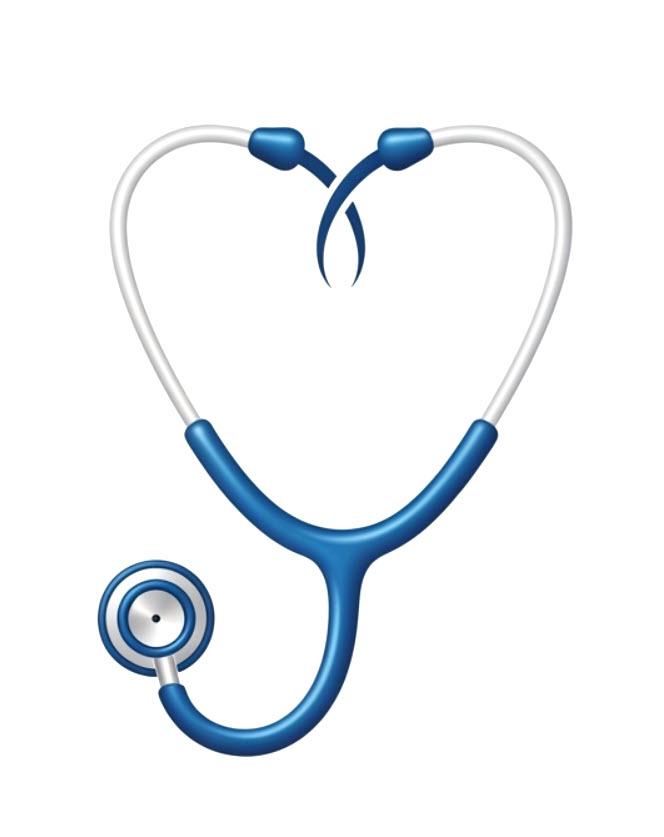 Traditional stethoscope forming a heart shape free image