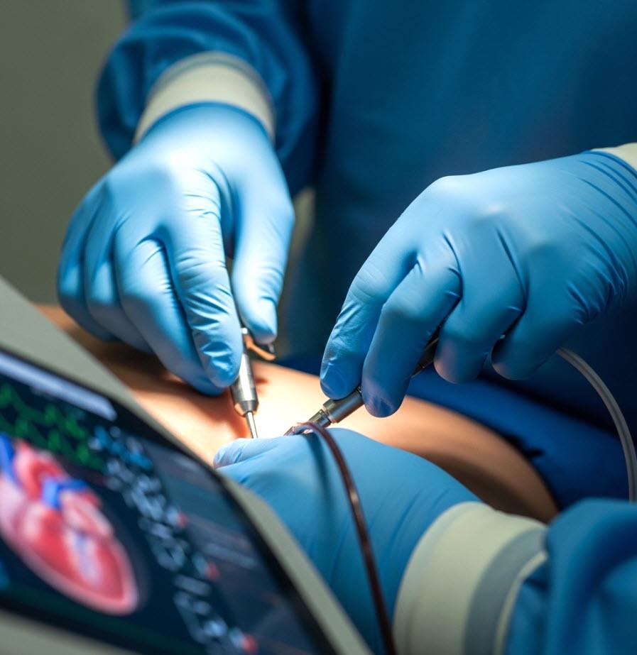 Skilled hands of a cardiac specialist free image